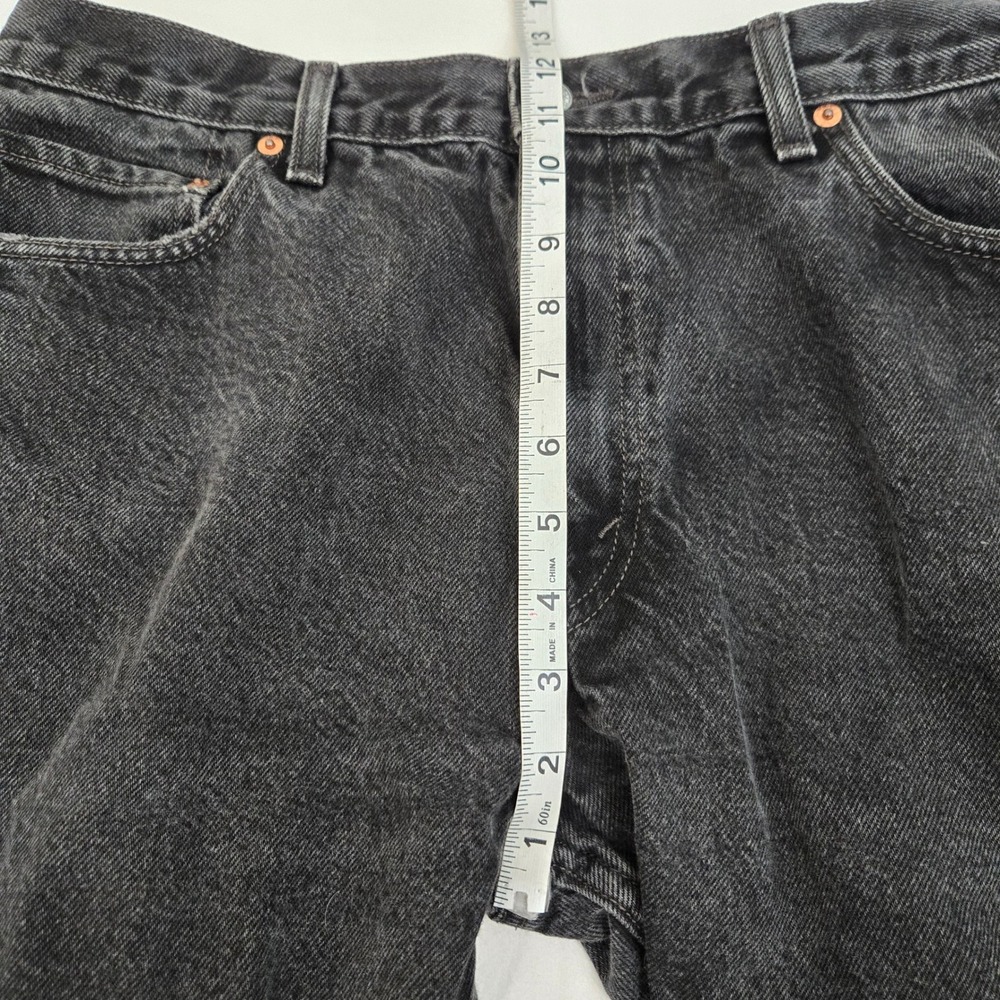 VINTAGE Levis 505 W34 L31  Black Faded Regular Fit 100% Cotton Grunge Y2K Thrash - Picture 6 of 11